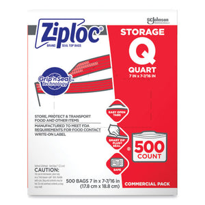 BAG,ZIPLOC STORAGE QUART